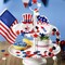 45 Pcs Wooden Stars Decorations 4th of July Patriotic Star Ornaments for Table Decor